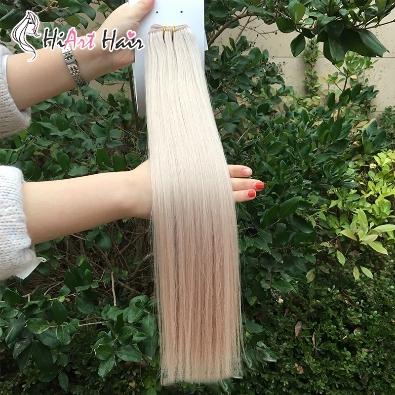 HiArt 100 г Человеческие волосы Remy для наращивания, волосы для наращивания с двойным нарисованным плетением, прямые волосы для наращивания на всю голову