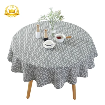 

1Pcs Round Table Cover Cotton Linen Tablecloths Home Decor Kitchen Tableclothes Placemat
