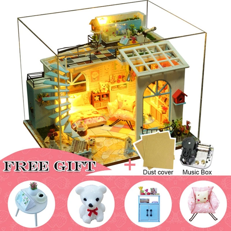 M20C 67.6 Каса де BONECA кукольный дом мебель миниатюрный кукольный домик DIY миниатюрный дом комната коробка театр игрушки Дети Каса кукольный домик M20C - Цвет: M20C 67.6