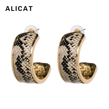 

New Snake Skin Print Earrings Boho Ethinc Indian Jewelry Printing Round Dangle Earring Fashion Accessories For Women Party Gift