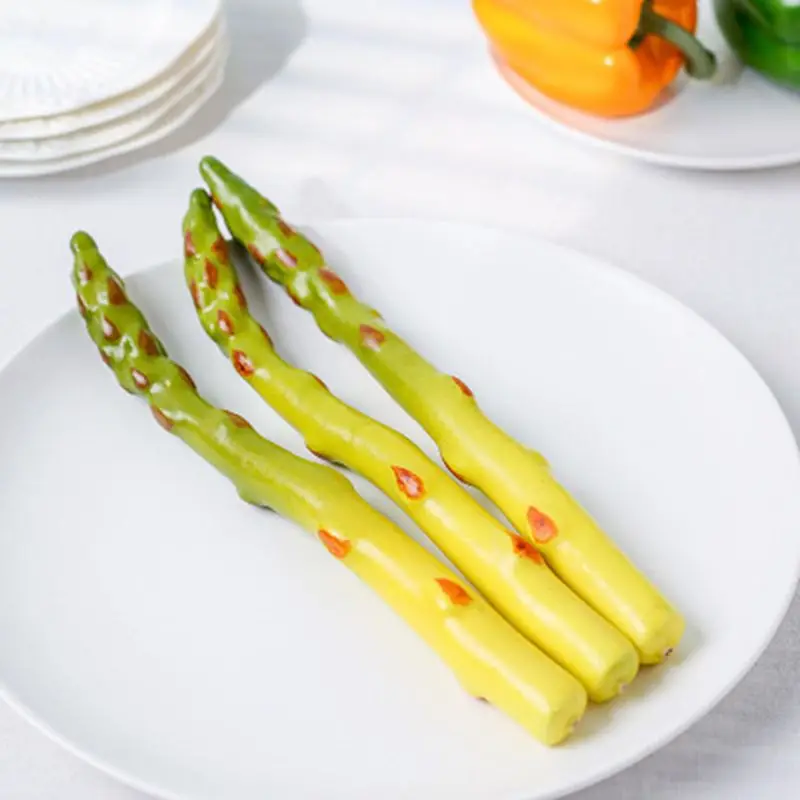 

3pcs/set Artificial Simulation Asparagus Model Fake Vegetable Fruit Ornament Shop Display Cabinet Kitchen Home Decoration
