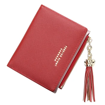 

Cute Purse Lady Solid Wallet Women Small Luxury Zipper Coin Pocket Girls Short Women Wallets Credit Card Holder Tassel Fashion