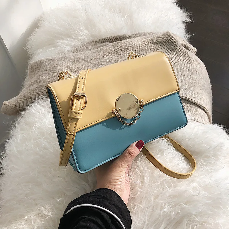 

INS Bag Women's 2018 New Style Fashion Retro Korean-style-Style Lock Square Sling Bag Simple Versatile Broadband Shoulder Bag