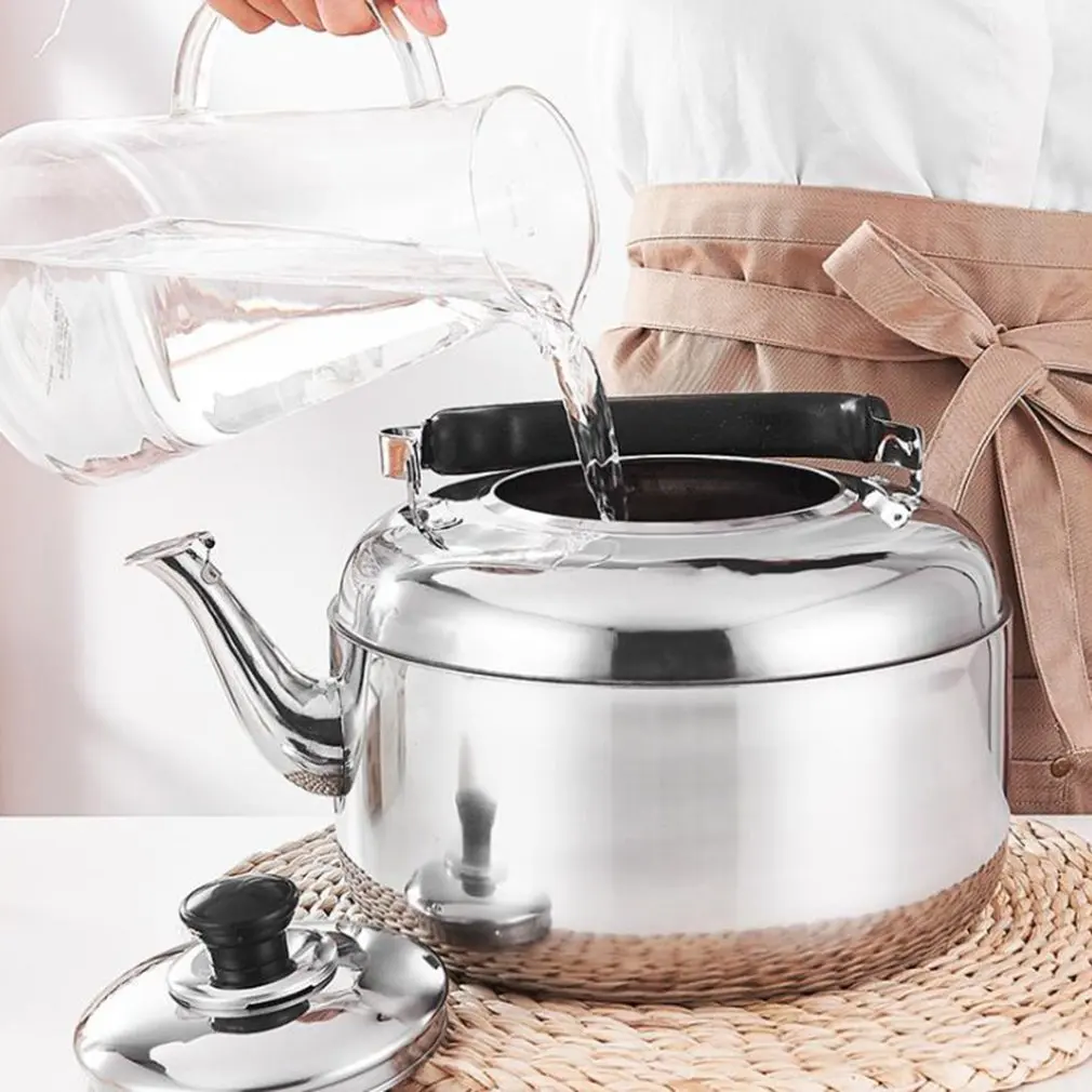 

New Stainless Steel Kettle Gas Household Whistle Sound Boiling Water Kettle Gas Induction Cooker Universal 4L5L6L