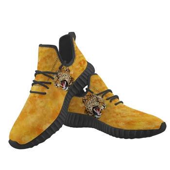 

HYCOOL 3D Animal Leopard Dinosaur Printing Women Shoes Females Fashion Flats Lace up Mesh Knit Sneakers Casual Light Footwear