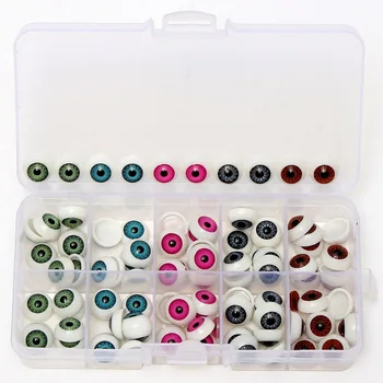 

100pcs/box 12mm Doll Eyeballs Half Round Acrylic Eyes for DIY Doll Bear Crafts Mix Color Plastic Doll EyeBall Doll Toy Parts