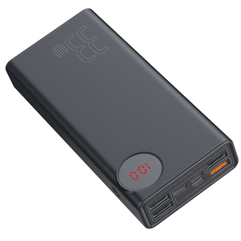 Baseus 30000 мАч Внешний аккумулятор быстрая зарядка 3,0 QC usb type-C PD Быстрая зарядка для iPhone samsung Xiaomi power Bank - Цвет: black