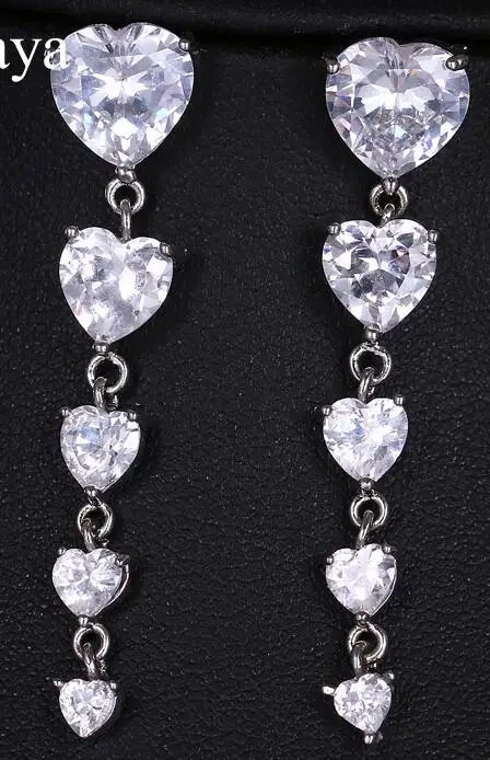 white silver Emmaya, модные женские серьги-гвоздики с большим циркониевым камнем, 6 цветов, модные серьги, ювелирные изделия, подарок, корейские вечерние серьги - Окраска металла: white silver