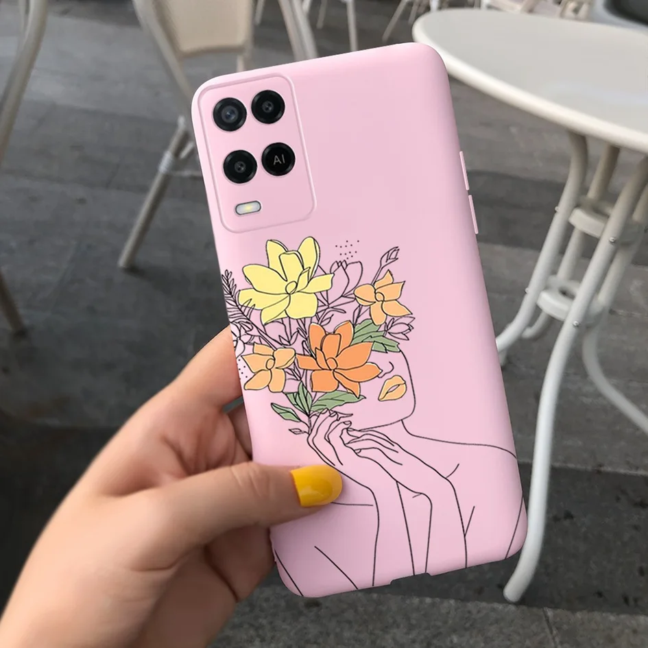 cases for oppo back For OPPO A54 CPH2239 Case Pretty Girls Phone Back Cover For OPPO A54 2021 A 54 OPPOA54 S Shockproof Funda Cat Flower Soft Bumper oppo phone back cover