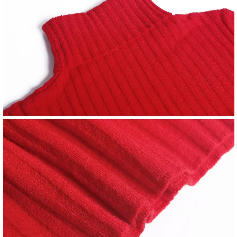 BOOFEENAA красный Водолазка с длинным рукавом Укороченный трикотажный свитер для женщин пуловеры осенняя одежда женские трикотажные изделия джемпер C70-AD17
