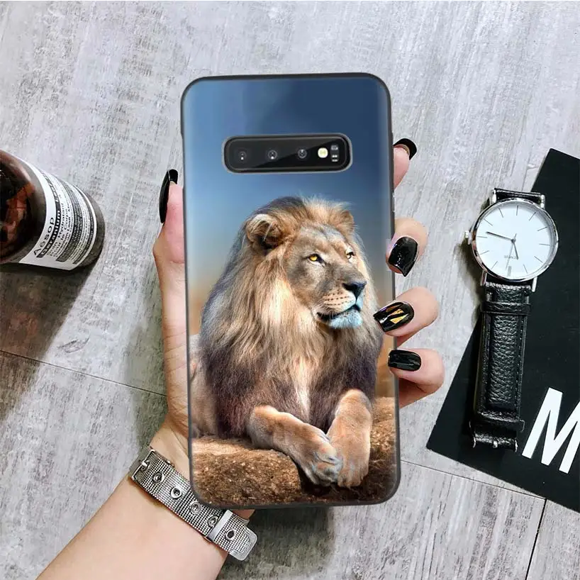 Лев альфа-самец Cub черная крышка чехол для телефона для samsung Galaxy A50S A10S A20S A10 A20E A30 A40 A50 A70 M40 M30S A80 корпус под плетенную сумку