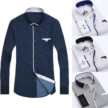

New Fashion Mens Luxury Stylish Casual Dress Slim Fit Shirt Casual Long Sleeve