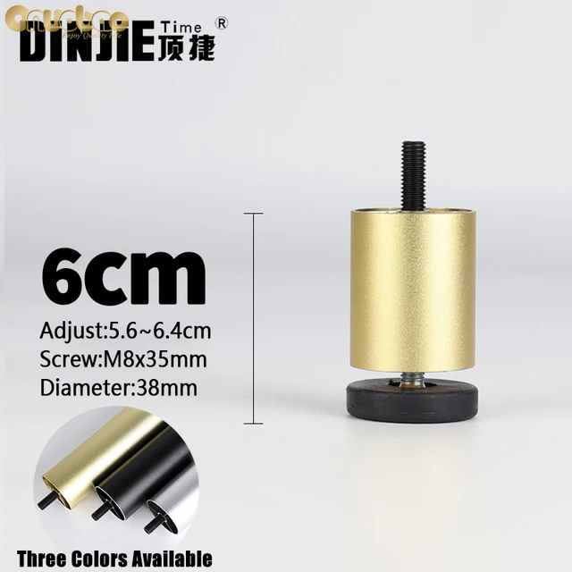 Onuobao 4PCS Furniture Leg M8 Screw Adjustable Aluminum Alloy Sofa Leg for Table Legs Raised Feet Refrigerator Washing Machine Gold-6cm