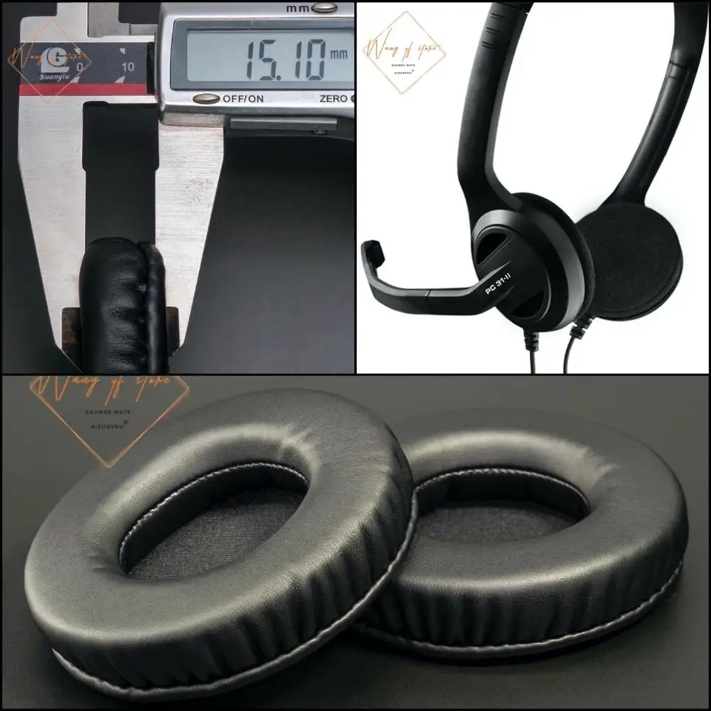 Мягкие кожаные амбушюры поролоновые для наушников Sennheiser PC 31 II идеальное качество
