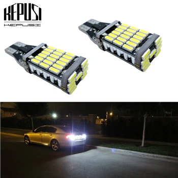 

2x T15 Car LED W16W 921 45SMD 4014 Car Auto LED Canbus Error Free Reverse Light Backup Parking Light Brake lamp White 12V