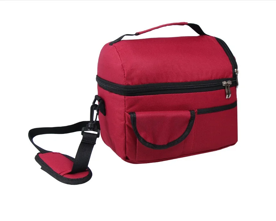 Wine Red Мужская Женская изолированная сумка для обедов Tote Дорожная сумка-холодильник Термосумка 8L черный, красный, оранжевый, темно-синий - Цвет: Wine Red