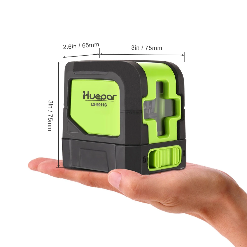 Laser Level Huepar 2 lines Green Laser Level Laser Self Leveling Vertical & Horizontal Line with Magnetic Base