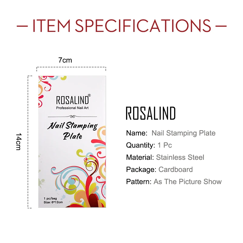 ROSALIND Nail Stamp Flower Leave DIY Stamping Template 38 styles Design Nail Plate Stencil Floral Printing Stainless Steel Tools 6
