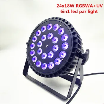 

8pz/ Advanced LED Par 24x18w RGBWA+UV Par Light 6in1 Iron Shell Anti-fall Washing Light Dedicated DMX Bar Disco Dj Stage Lights