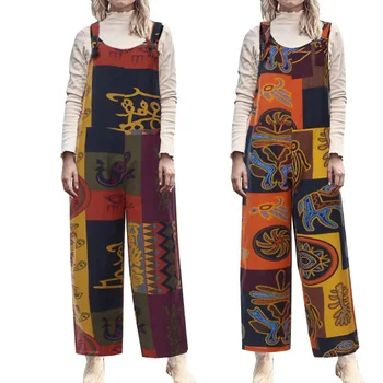 

Celmia Summer Jumpsuits Vintage Printed Rompers Women Sexy Straps Sleeveless Playsuits Kaftan Dungarees Casual Pantalon Femme