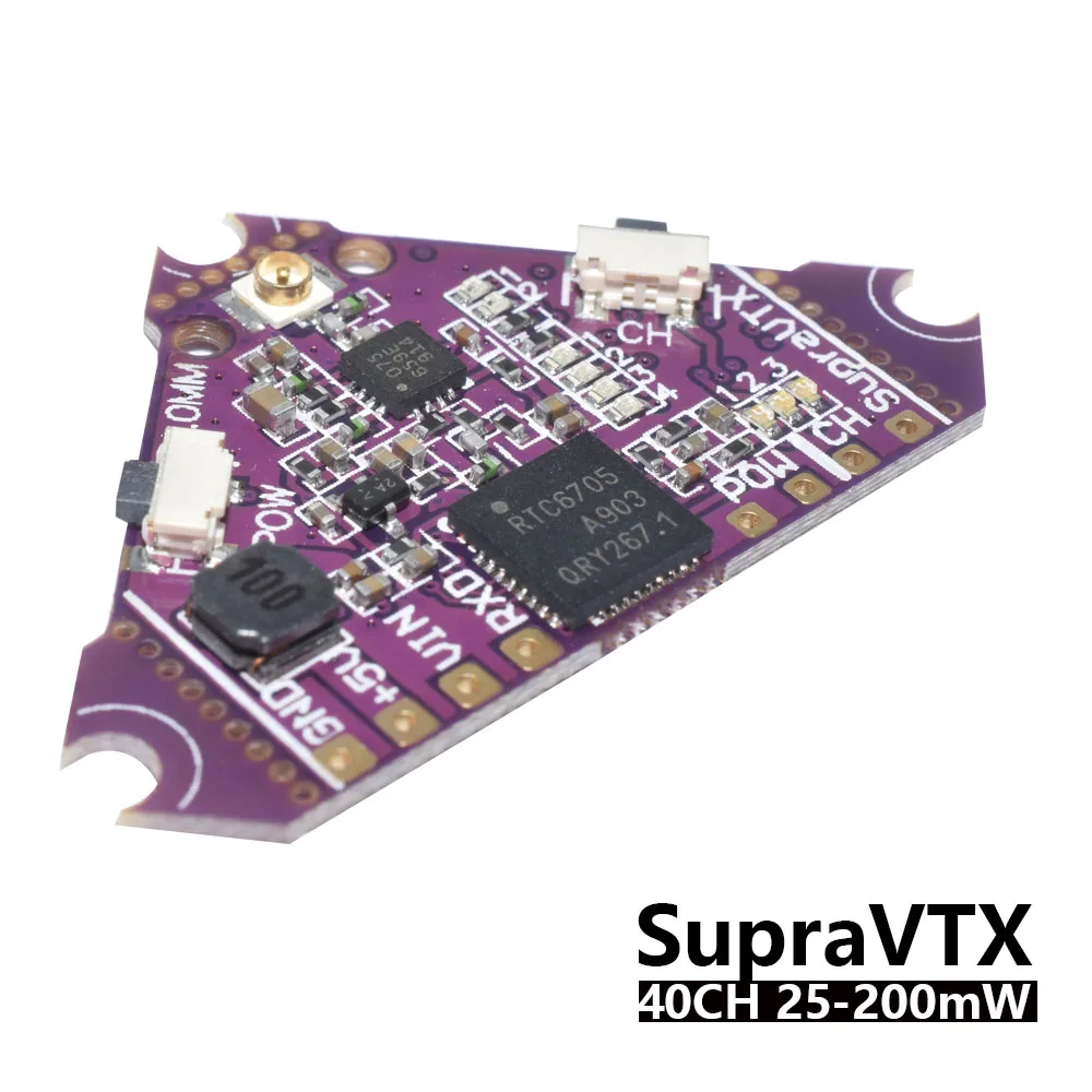 Передатчик Supra VTX 5 8G 40CH 25 мВт 100 200 OSD Регулируемый для матового гоночного
