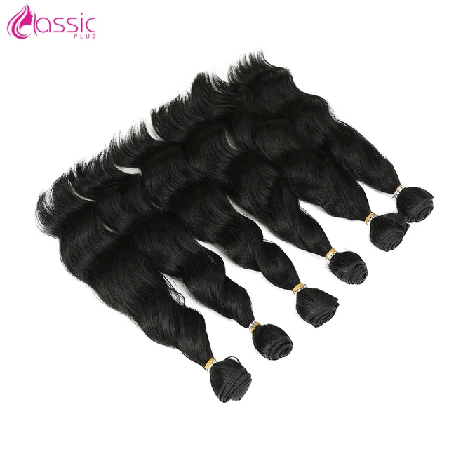 Beautyforever Synthetic Hair Loose Wave Bundles Hair Weave Bundles 6Pcs 12 Inch Natural Color Hair Extensions CLASSIC PLUS Party 4