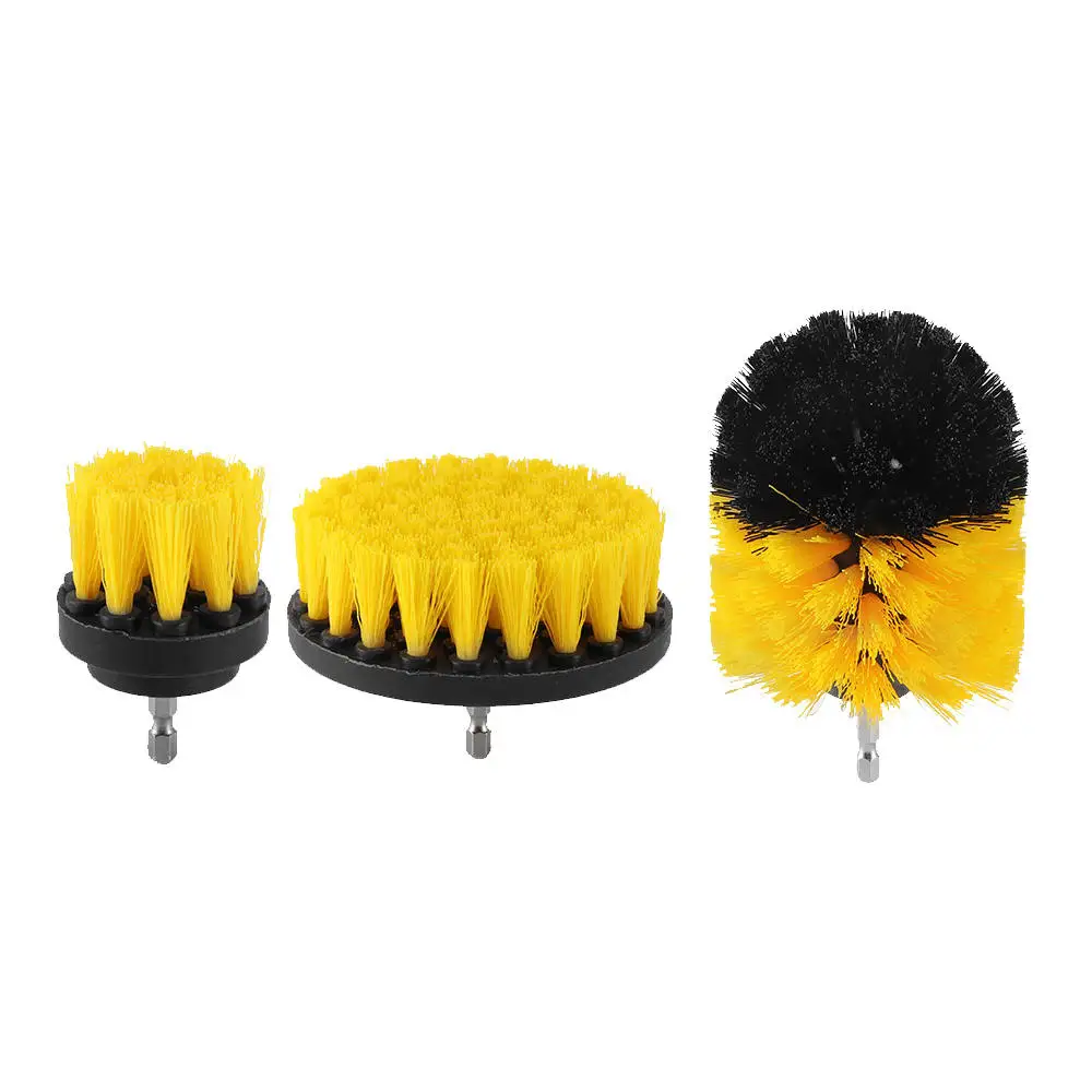 1 Set/3 PCS Electric Drill Brush Kit Plastic Round Cleaning For Carpet Glass Car Tires Nylon Brushes Scrubber | Автомобили и