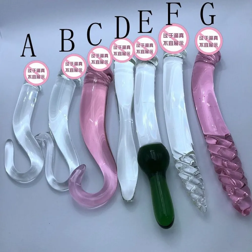 Screw Thread Glans Double Ended Crystal Pyrex Glass Dildo Artificial Penis Spiral G Spot Simulator Adult Sex Toys for Woman |