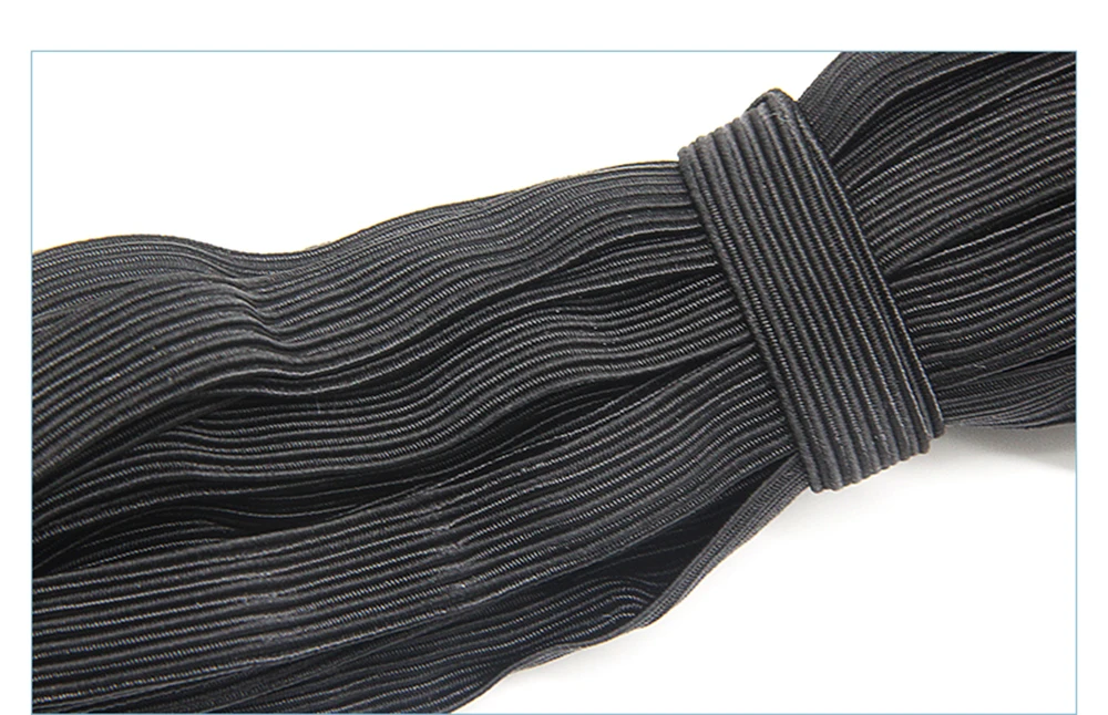 3/4/5/6/8/10mm Flaches Gestricktes Elastikband Weiß Schwarz Polyester Näh-Stretchband Elastisches Gummi DIY Bekleidungs- und Maskenzubehör – Detail 5