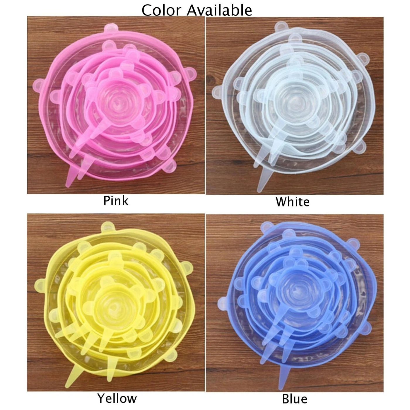 6xSilicone чаша крышка многоразовые Обёрточная бумага кастрюлю крышкой Еда свежий протектор Кепки аксессуар