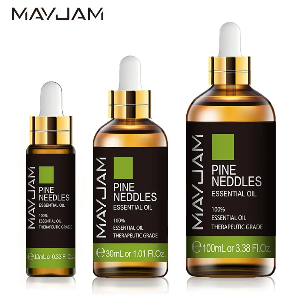 

10/30/100ml Massage Essential Oil Pine Neddles Myrrh Cypress Camphor Black Pepper Cajeput Fennel Basil Ginger Oil with Dropper