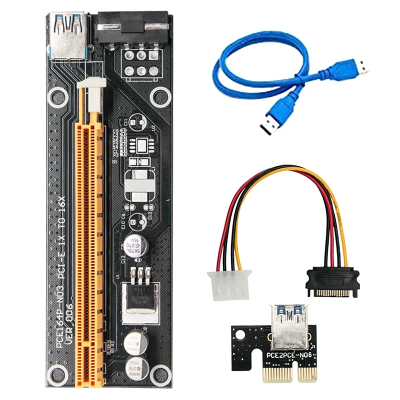 VER006 USB 3 0 Pci-E Riser Card PCI-E 1X до 16X 4Pin удлинитель изображения BTC/ETH игровой адаптер карта