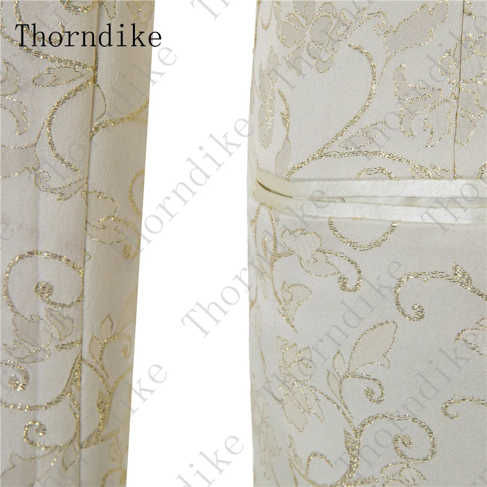 Thorndike(Блейзер+ брюки) мужской белый костюм для свадьбы с цветочным принтом, сценическая одежда, модные облегающие мужские костюмы со штанами на заказ Siz