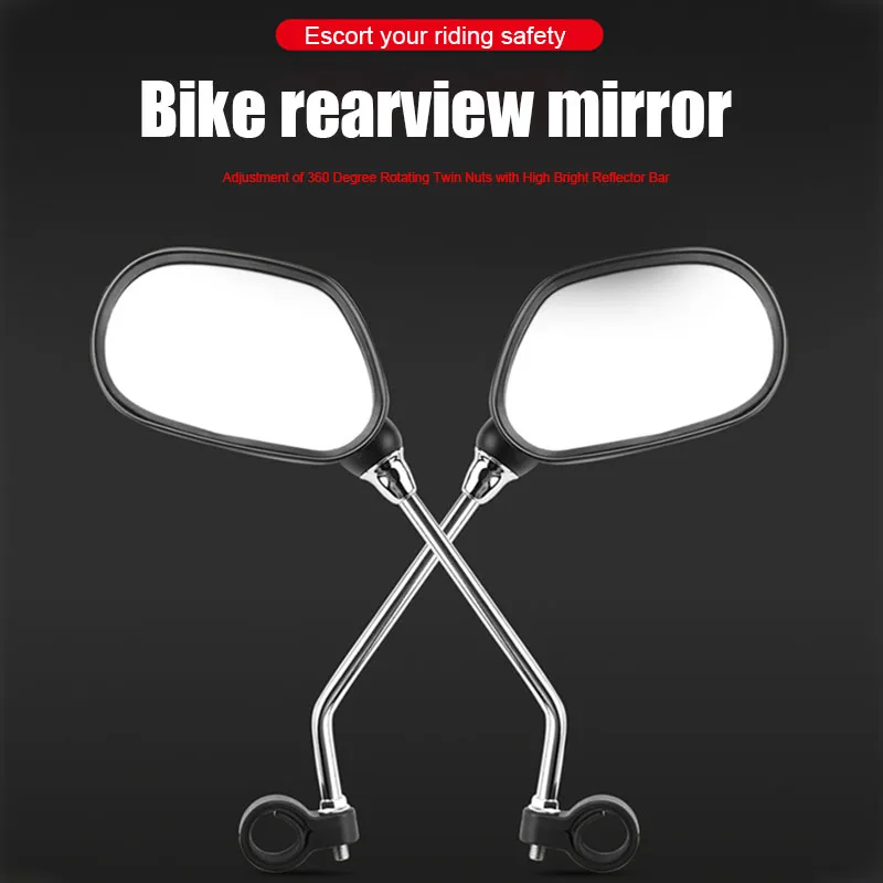 

1pair Bike Rear Mirror Safety Right Left Bicycle Side Rear View Mirror for Cycling EDF88