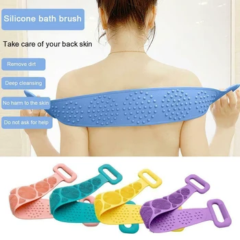 

1PC New Silicone Brushes Bath Towels Rubbing Back Mud Peeling Body Massage Shower Extended Scrubber Skin Clean Shower Brushes