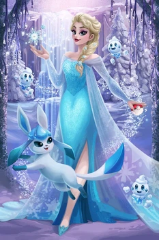 

JMINE Div 5D Frozen Elsa Princess Full Diamond Painting cross stitch kits art High Quality Cartoon 3D paint by diamonds