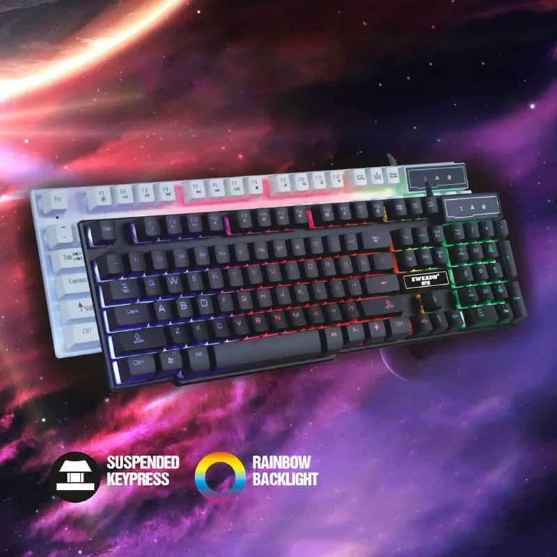 

1pc Gaming Keyboard Glowing Backlit Color Change Laptop Computer Desktop Keyboard