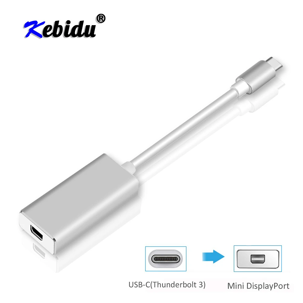 Адаптер Kebidu с USB C на Mini DP 60 Гц Переходник 3 1 Type Display конвертер Thunderbolt в Для MacBook