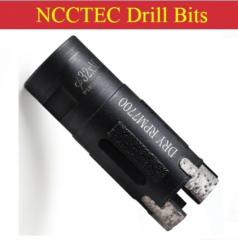 1.28‘’ 1.4‘’ Diamond Dry core drill bits with Inserted segments and Inside Outside Brazed protection strips | 32 35mm hole saw