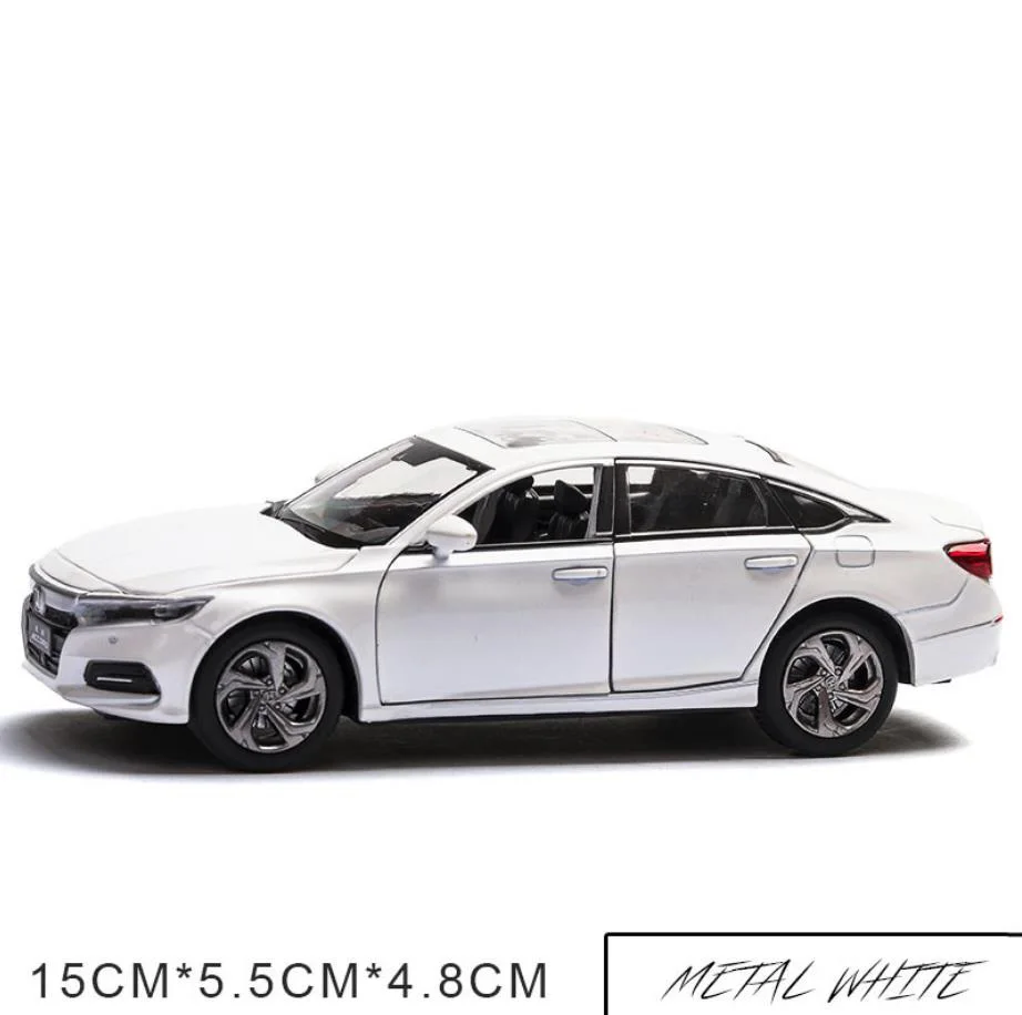 1:32 Масштаб Горячая литая под давлением колеса автомобиля honda Accord металлическая модель с светильник звук вытяните назад автомобиль сплав Коллекция игрушек для подарков - Цвет: Белый