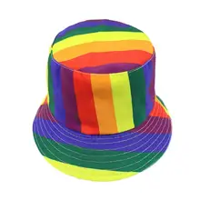 Новинка, двухсторонняя Двусторонняя разноцветная Радужная полосатая Панама, шапки для рыбалки, женские и мужские шапки bob, летняя модная шляпа от солнца