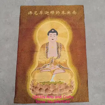 

Religious embroidery, brocade embroidery, Thangka hanging painting, machine-made mural, nanwuben, Sakyamuni Buddha