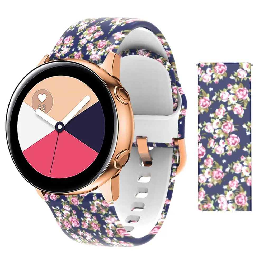 Для samsung Galaxy Активный силиконовый ремешок для часов Galaxy 42 Band 20 мм s2 Band Amazfit Bip Youth/gear Sport/Garmin vivoactive 3 - Цвет ремешка: rose blue