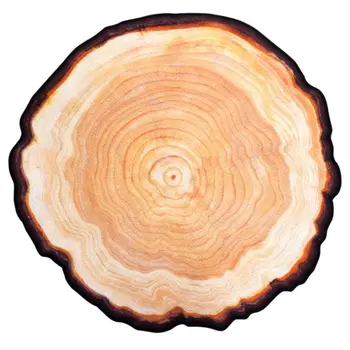 

80CM Antique Wood Tree Annual Ring Round Carpet for Home Living Room Bedroom Study Room Chair Mat Anti-slip Plush Rug