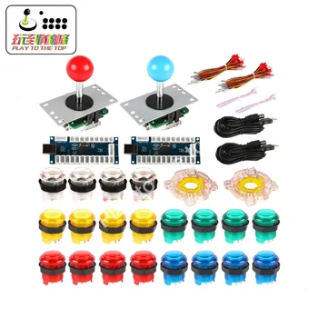 

2 Player LED Arcade Game DIY Kit for Joystick MAME Raspberry Pi Zero Delay USB Encoder + LED Push Button Octagonal Restrictor
