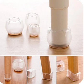 

30Pcs for Diameter 12-16mm Clear Chair Leg Floor Protectors with Felt Furniture Pads Chair Feet Cap