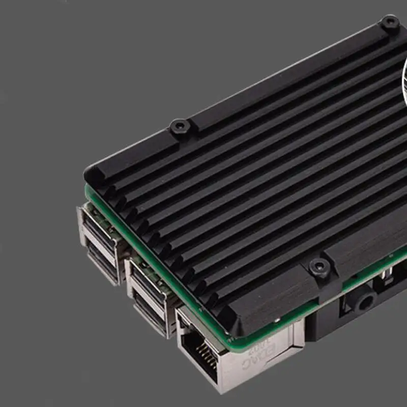 Raspberry Pi 3 алюминиевый корпус с двойным охлаждающим вентилятором металлический корпус черный корпус для RPI Raspberry Pi 3B/3B