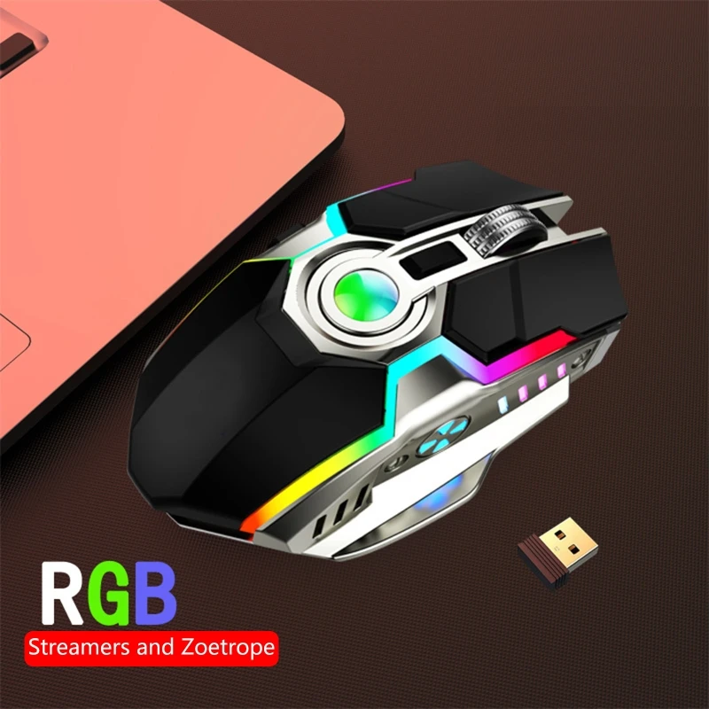 

3500DPI 2.4Ghz 7Key Wireless Gaming LED RGB USB Charge Mouse Slient Microswitch Multiple Light Effects Support Charge