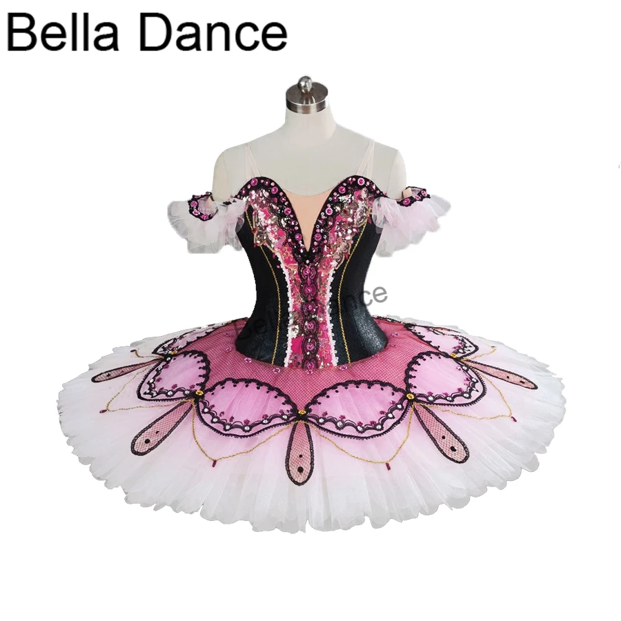 Adult Professional Ballet Tutu Classical Black White Women Ballet Stage Costume Pancake Tutu Skirt Paquita Tutu Ballet BT9100