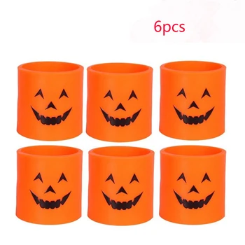 

6pcs Party Hallowen Battery Operated Flameless Electronic Candles Pumpkin Flickering
